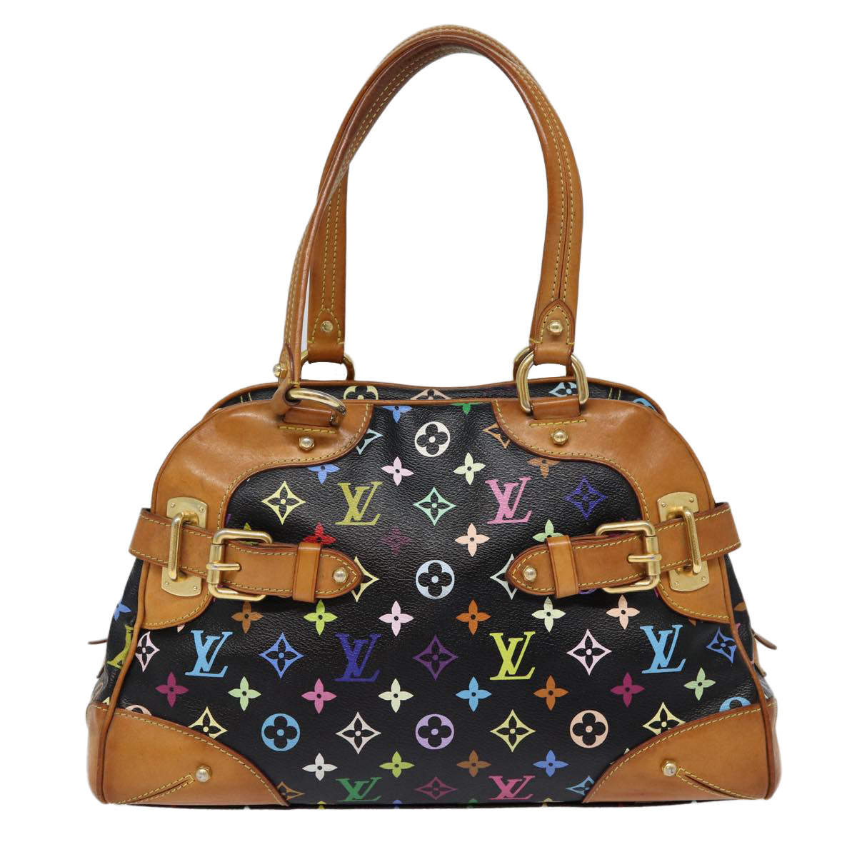 LOUIS VUITTON Monogram Multicolor Claudia Hand Bag Black M40194 LV fm3736
