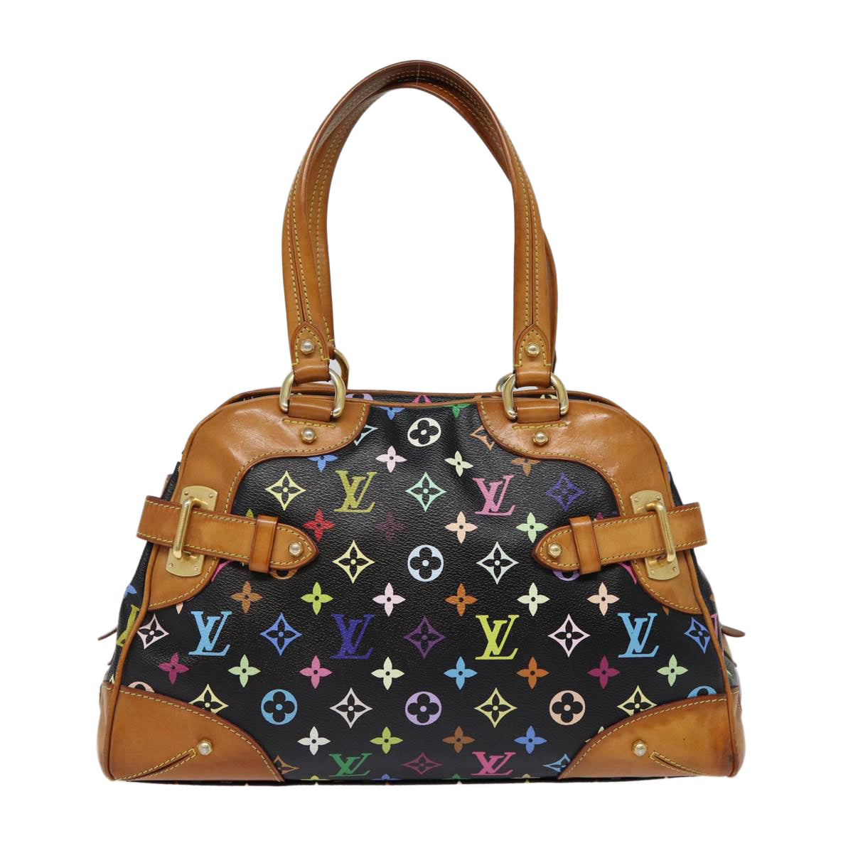 LOUIS VUITTON Monogram Multicolor Claudia Hand Bag Black M40194 LV fm3736