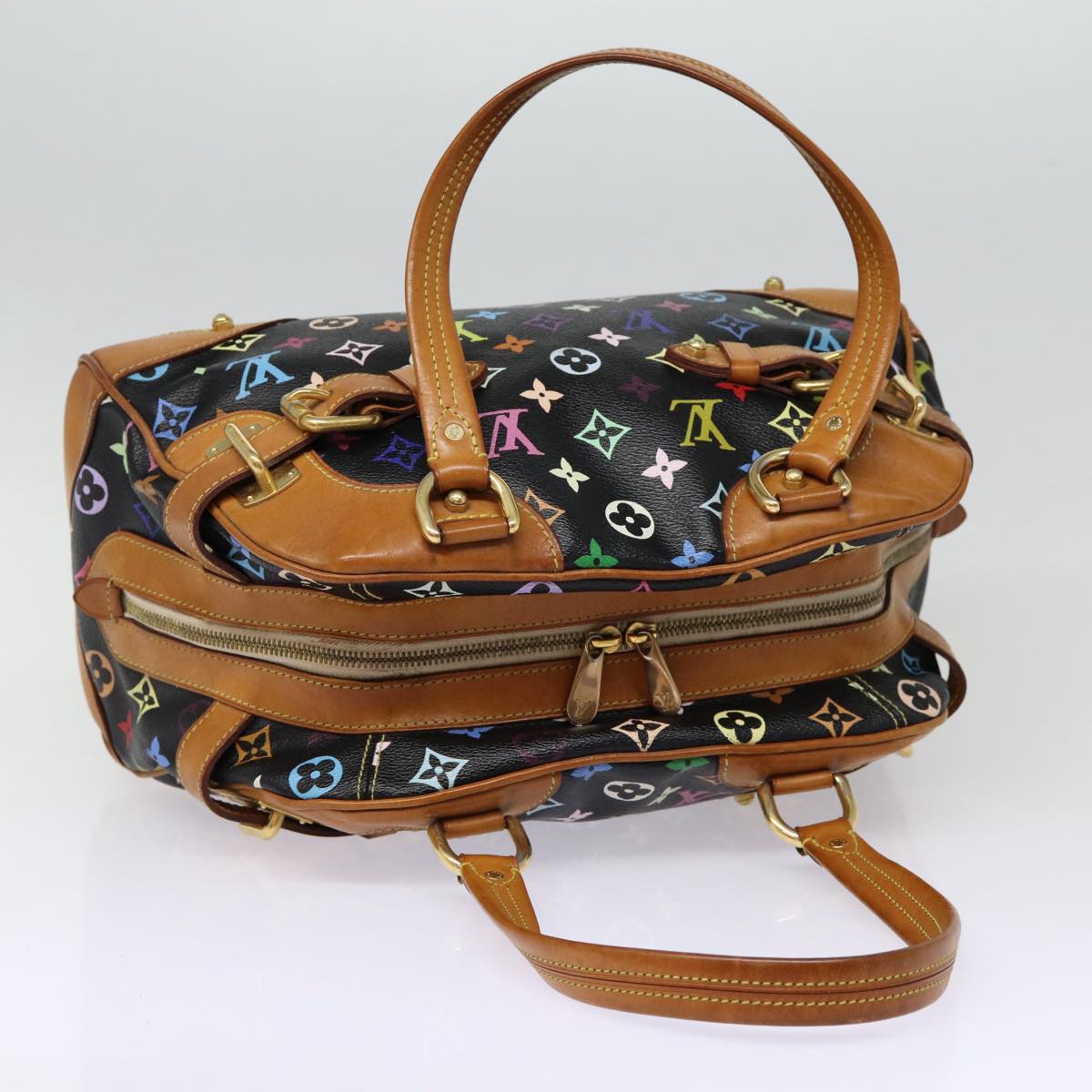 LOUIS VUITTON Monogram Multicolor Claudia Hand Bag Black M40194 LV fm3736