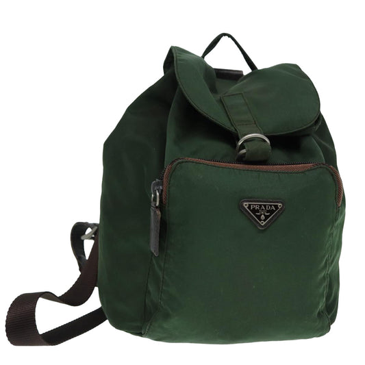 Luxury Prada Backpack Nylon Khaki Brown Silver  fm3741