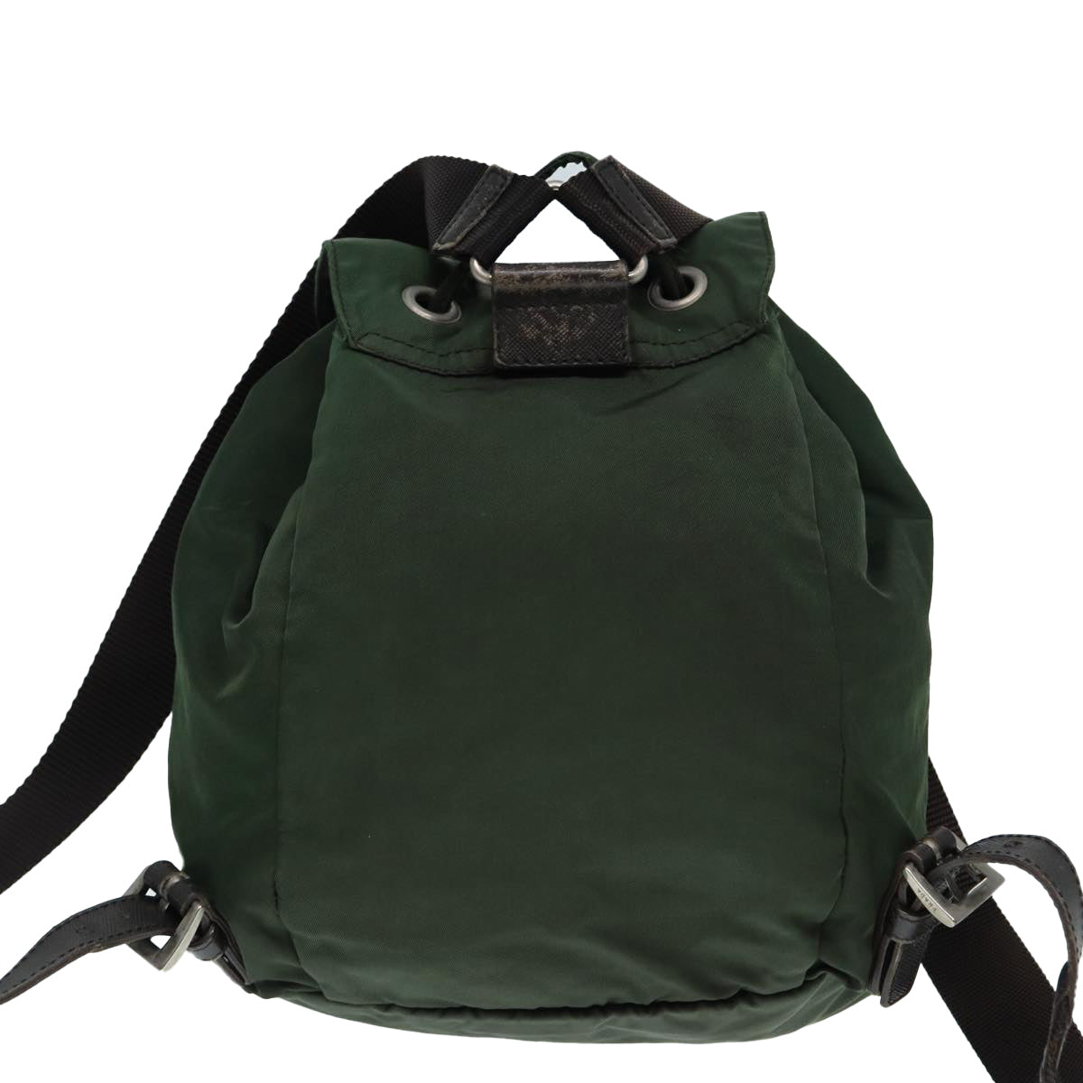 Luxury Prada Backpack Nylon Khaki Brown Silver  fm3741