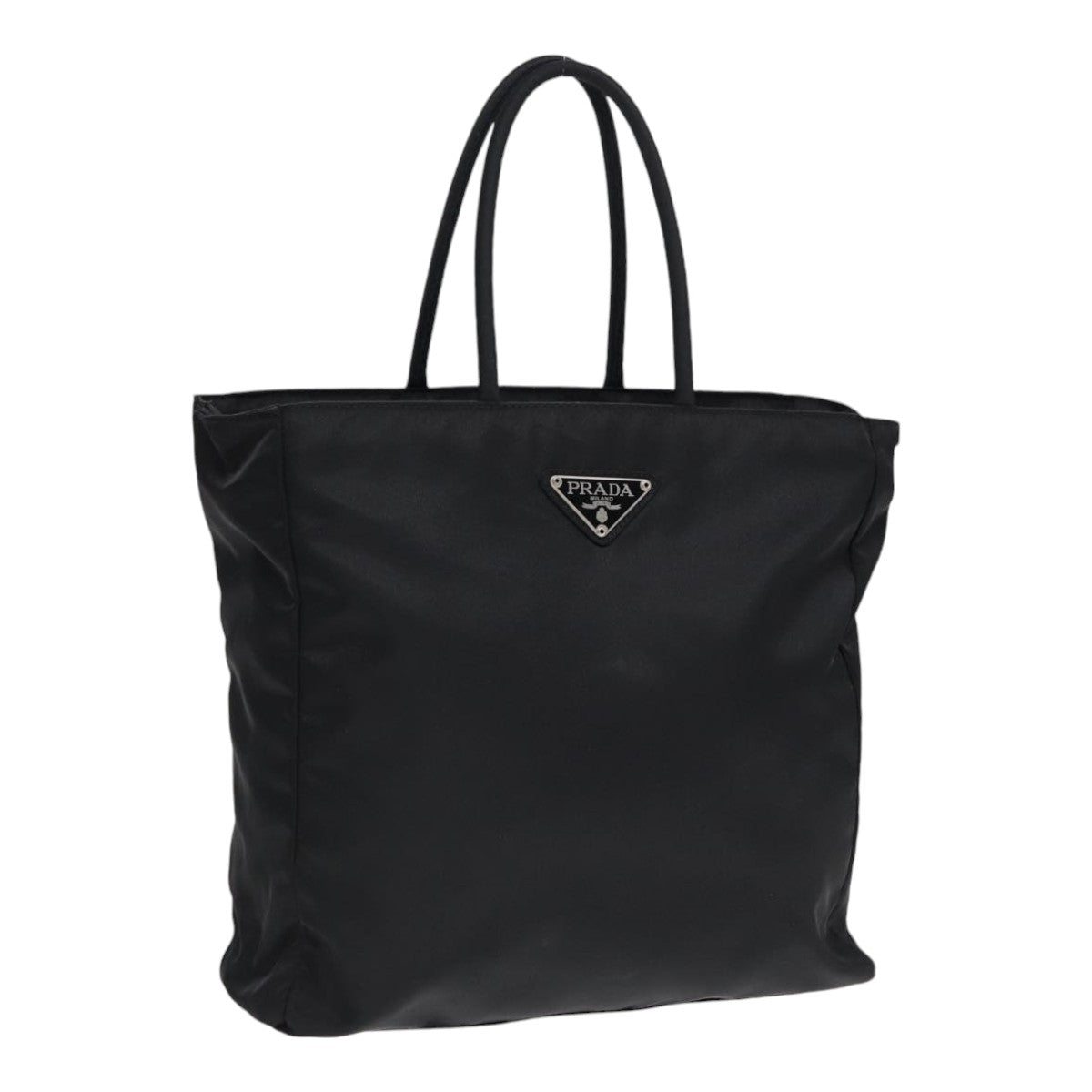 Luxury Prada Tote Bag Nylon Black Silver  fm3742