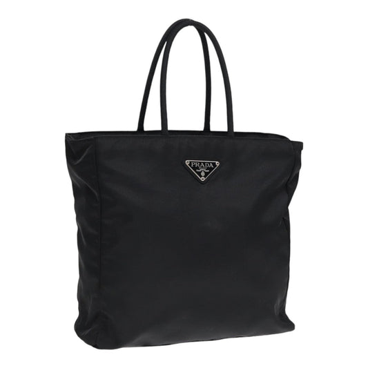 Luxury Prada Tote Bag Nylon Black Silver  fm3742