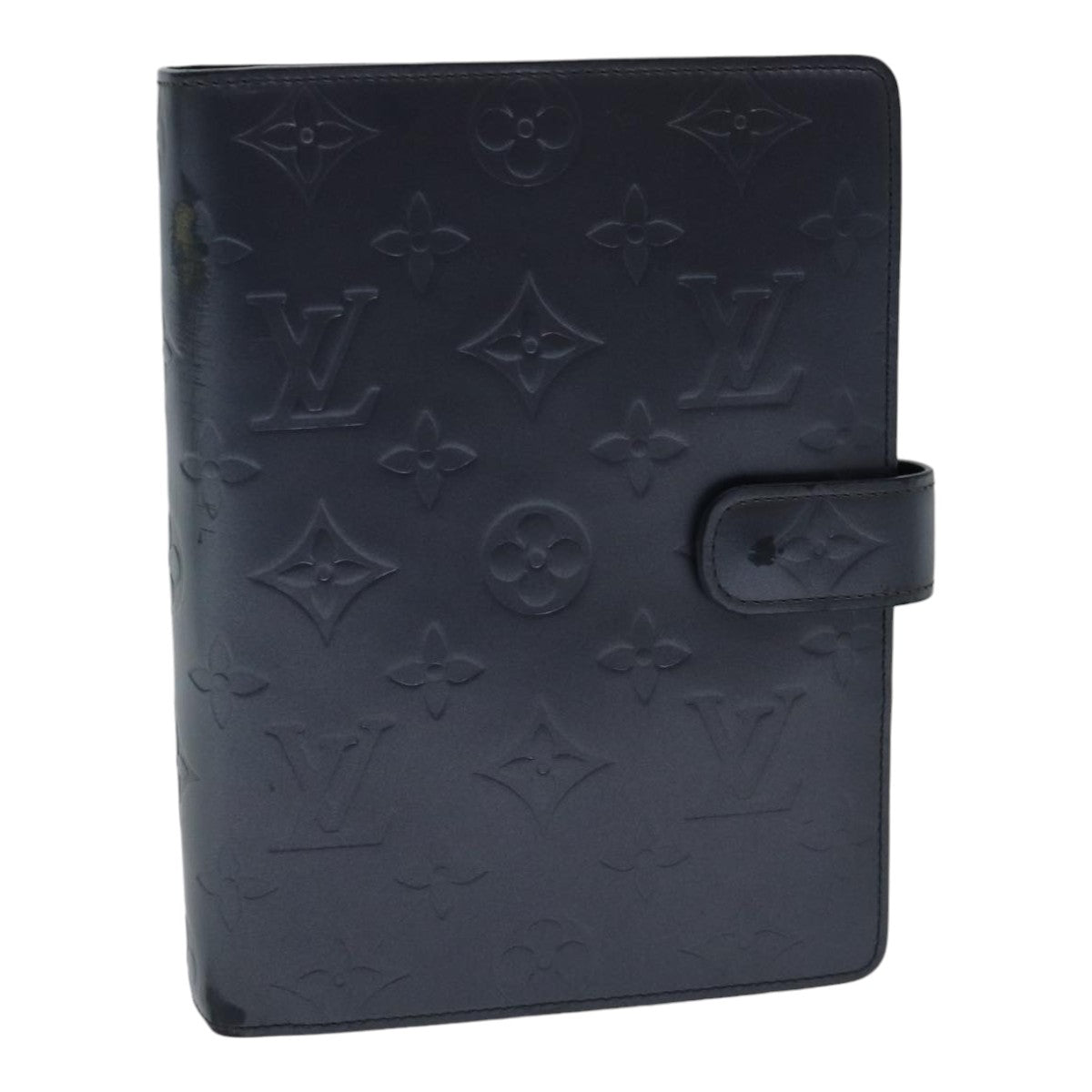 LOUIS VUITTON Monogram mat Agenda MM Day Planner Cover Navy LV fm3771
