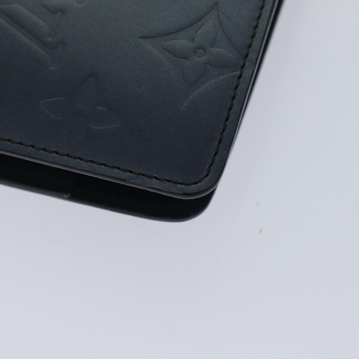 LOUIS VUITTON Monogram mat Agenda MM Day Planner Cover Navy LV fm3771