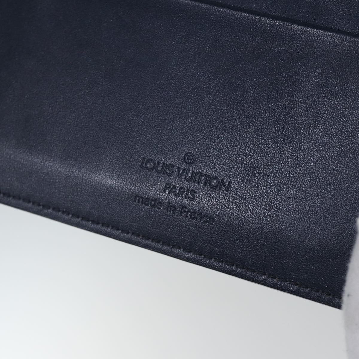 LOUIS VUITTON Monogram mat Agenda MM Day Planner Cover Navy LV fm3771