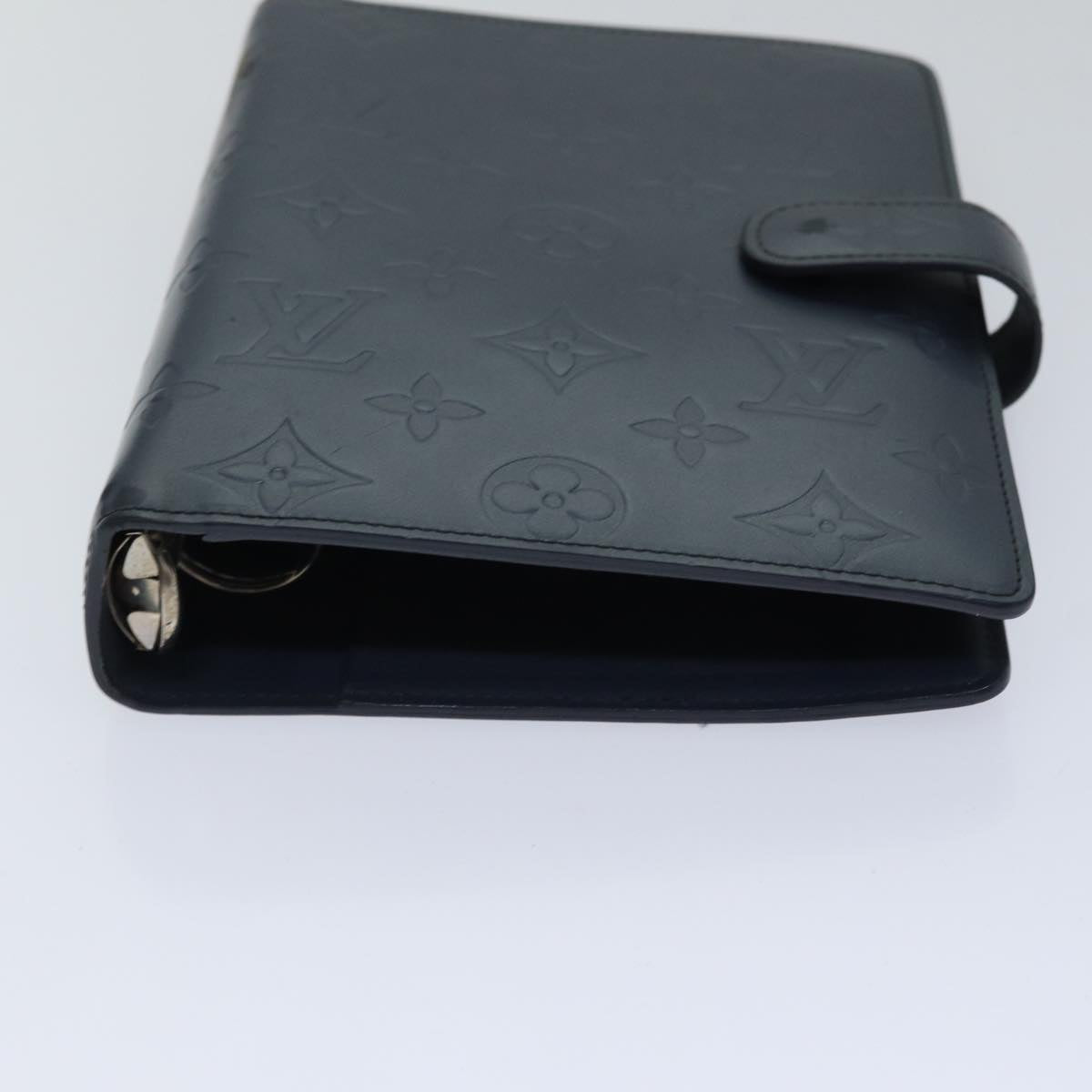 LOUIS VUITTON Monogram mat Agenda MM Day Planner Cover Navy LV fm3771