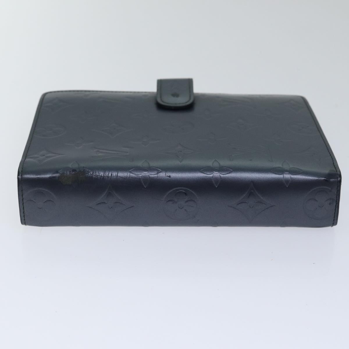 LOUIS VUITTON Monogram mat Agenda MM Day Planner Cover Navy LV fm3771