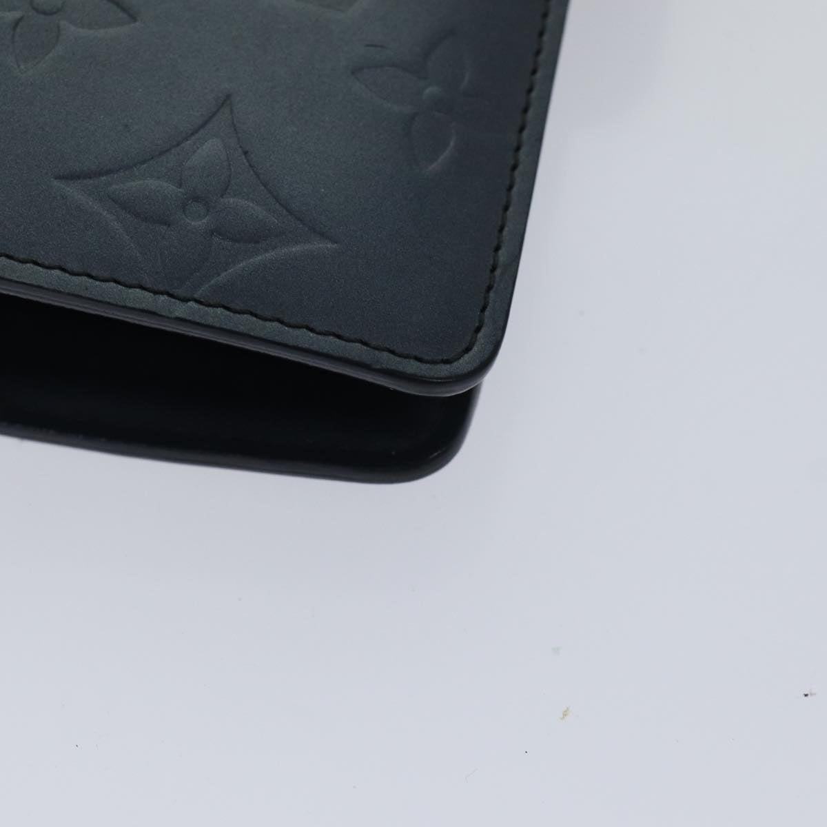 LOUIS VUITTON Monogram mat Agenda MM Day Planner Cover Navy LV fm3771
