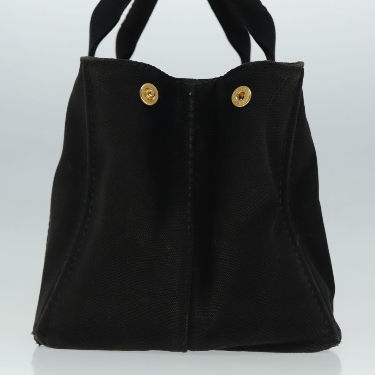 Luxury Prada Canapa MM Hand Bag Canvas Gold Black  fm3805