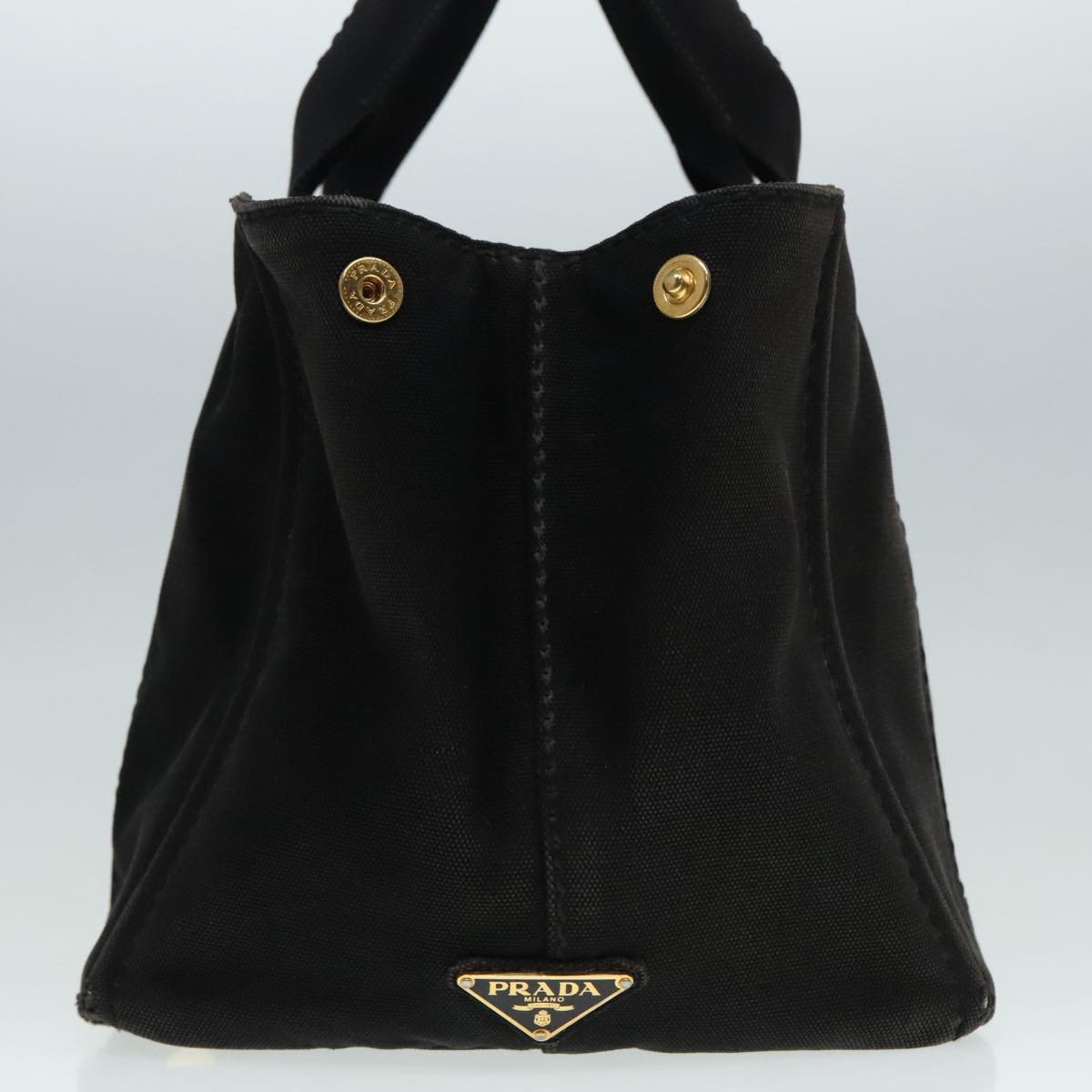 Luxury Prada Canapa MM Hand Bag Canvas Gold Black  fm3805