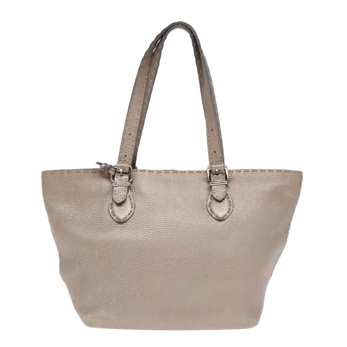 Luxury Fendi Celeria Tote Bag Leather Silver Silver Tonefm3806
