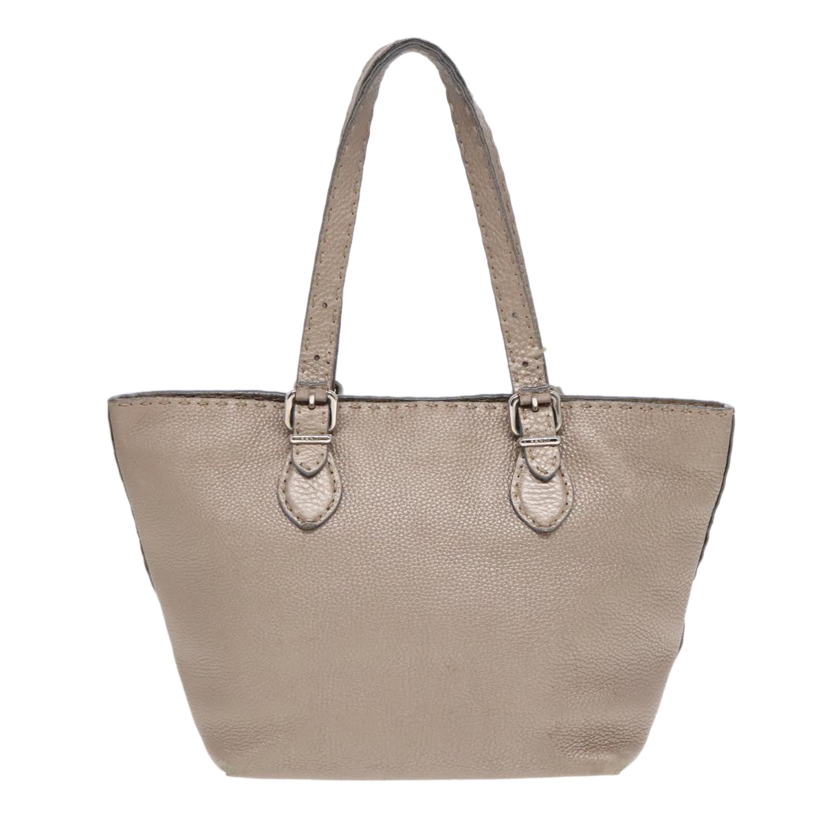 Luxury Fendi Celeria Tote Bag Leather Silver Silver Tonefm3806