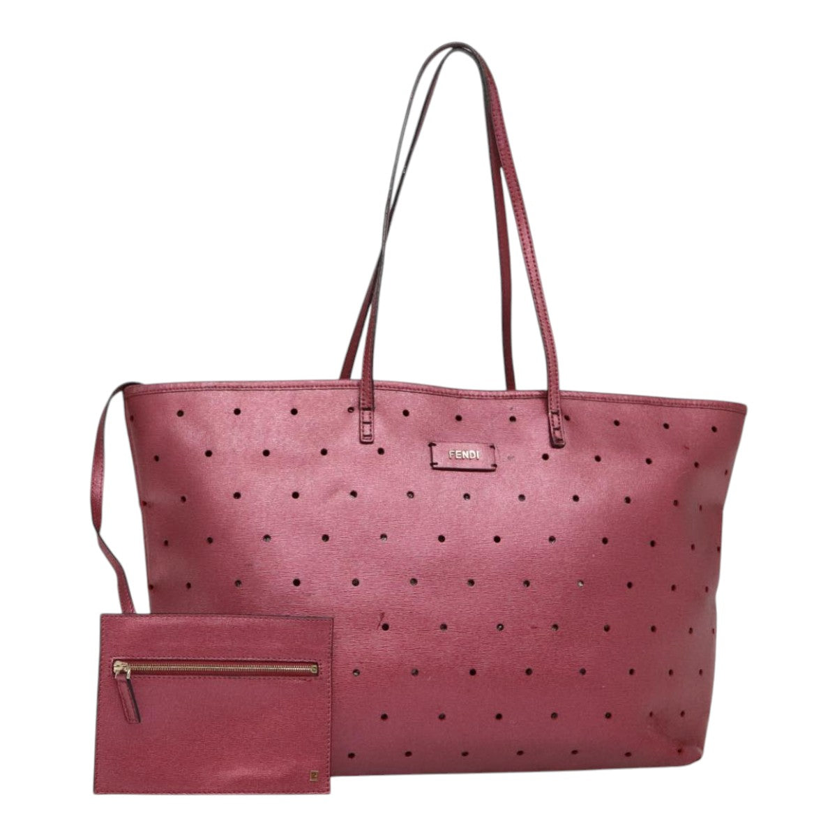 Luxury Fendi Tote Bag Leather Pink Goldfm3867
