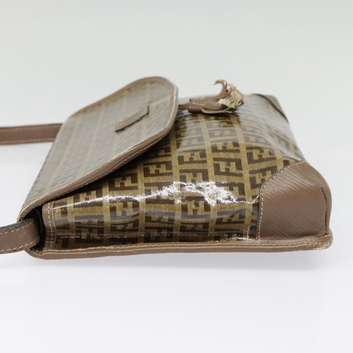 Luxury Fendi Zucchino Canvas Shoulder Bag Vintage Beigefm3888