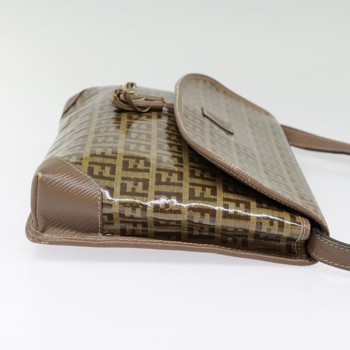 Luxury Fendi Zucchino Canvas Shoulder Bag Vintage Beigefm3888
