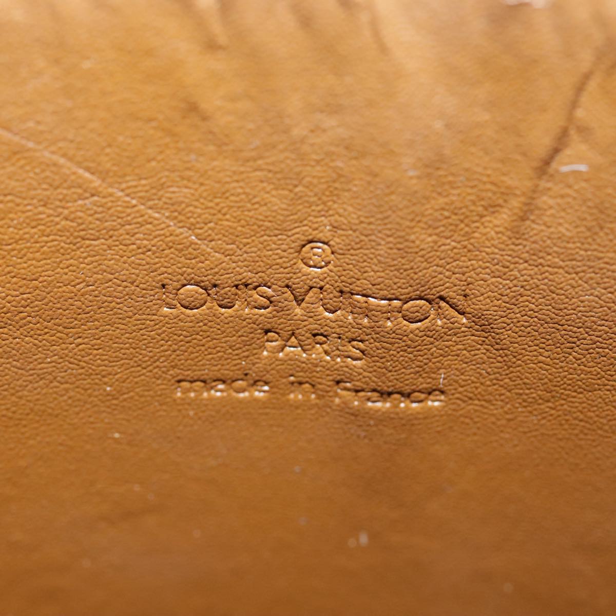 LOUIS VUITTON Monogram Vernis Motto Accessory Pouch Bronze M91138 LV fm3974
