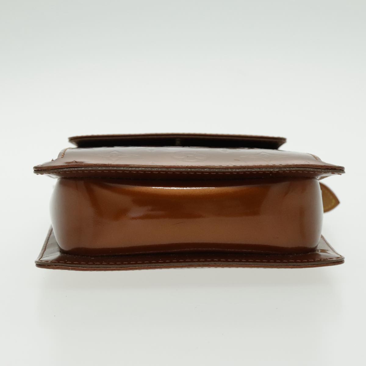 LOUIS VUITTON Monogram Vernis Motto Accessory Pouch Bronze M91138 LV fm3974