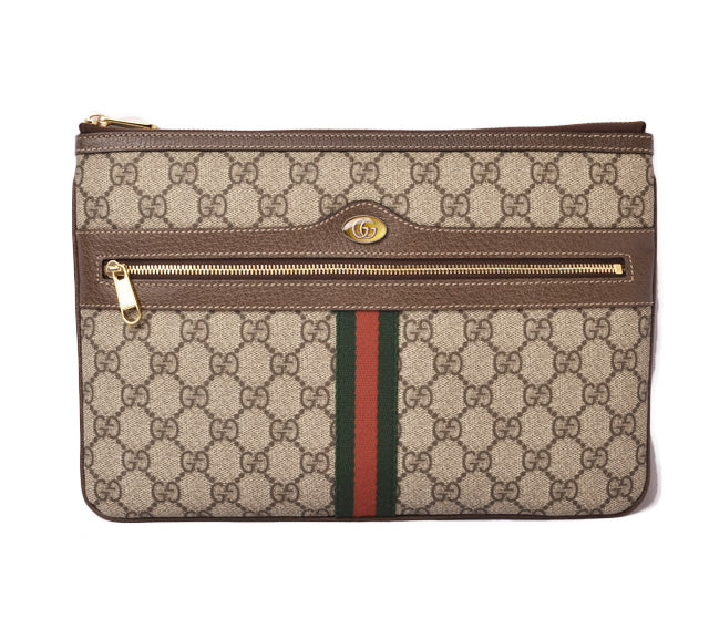 Luxury Gucci Trending 2025 GG Supreme Clutch Bag Brown/Beige 517551