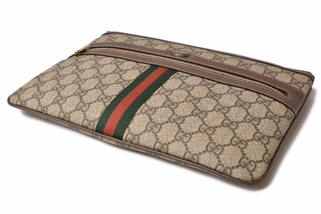 Luxury Gucci Trending 2025 GG Supreme Clutch Bag Brown/Beige 517551