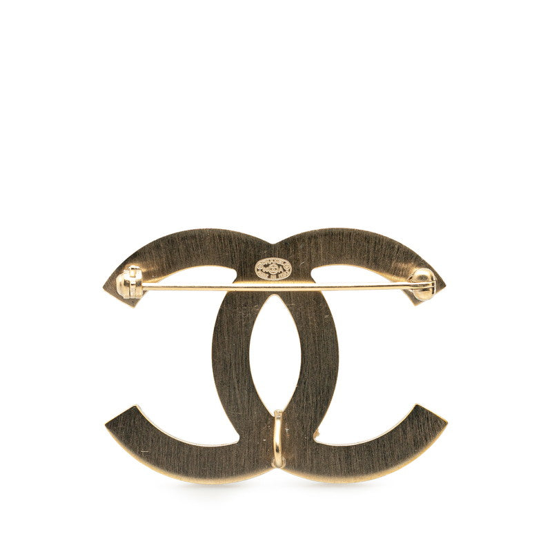 Chanel Coco Mark Corsage Lace Brooch Gold Black