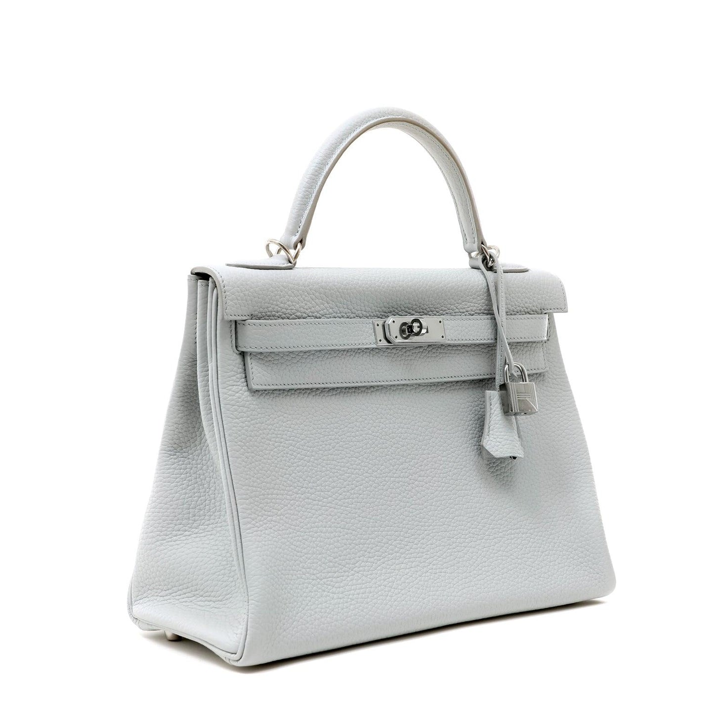 Luxury Hermes Kelly 32cm Gris Perle Togo w/ Palladium Hardware