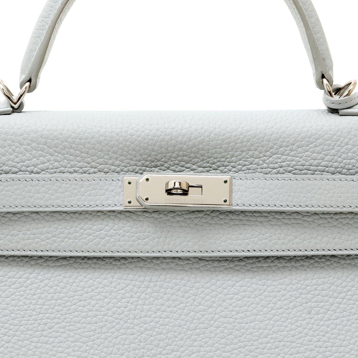 Luxury Hermes Kelly 32cm Gris Perle Togo w/ Palladium Hardware