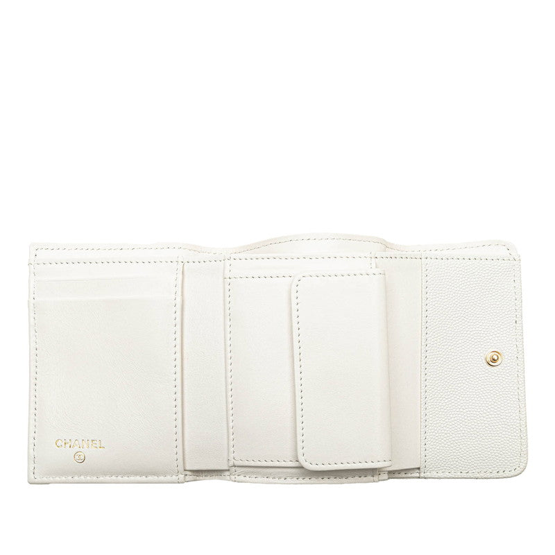 Chanel Caviar Skin Trifold Wallet AP3604