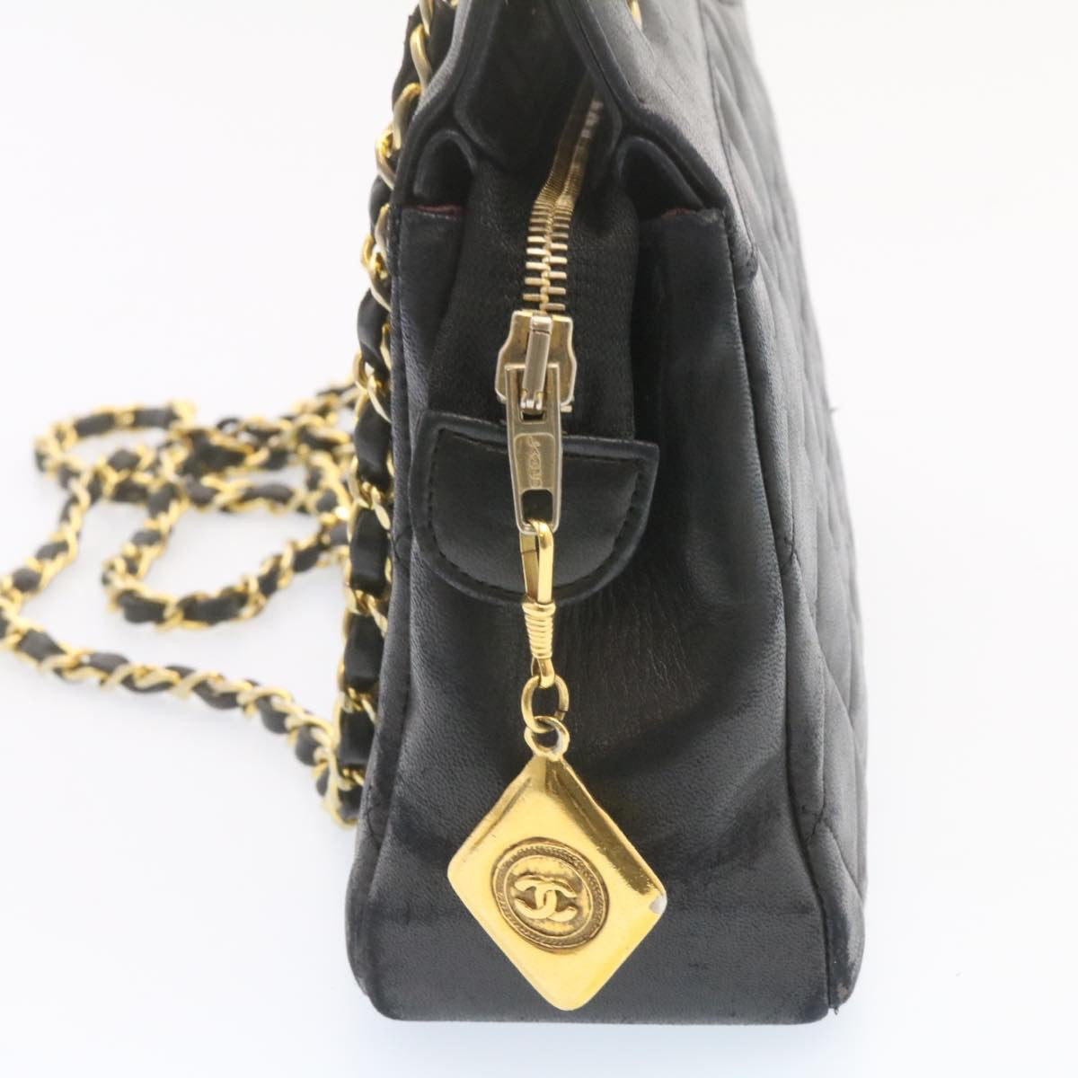 Luxury Chanel Lamb Skin Matelasse Chain Shoulder Bag Black CC  am1201gA