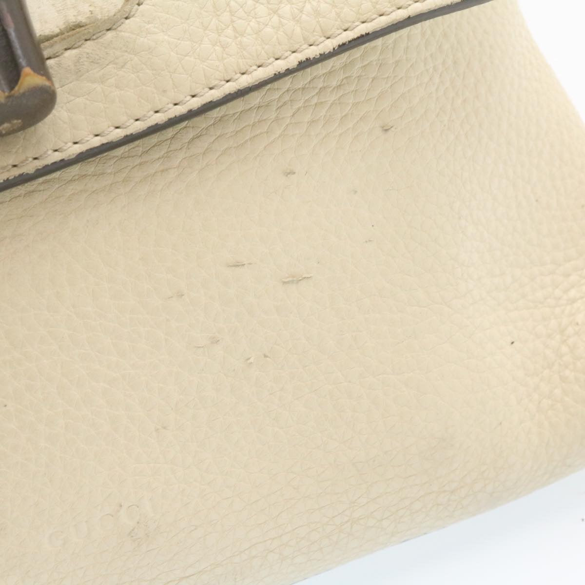 Luxury Gucci Bamboo Turn Lock 2Way Hand Bag White Auth am1235g