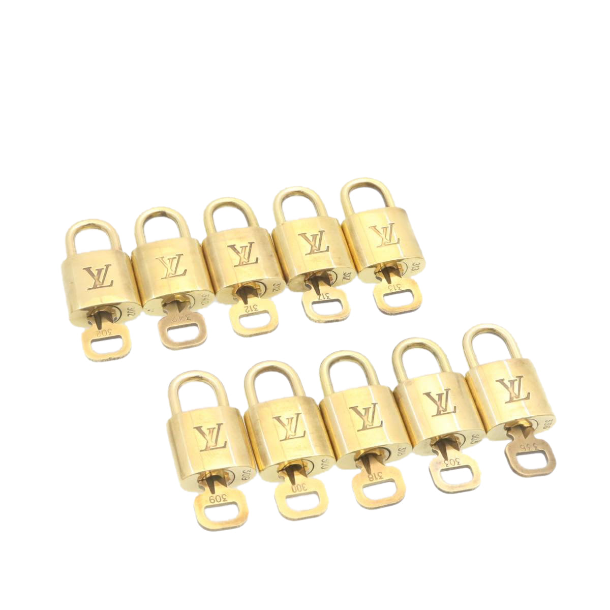 LOUIS VUITTON Padlock 10set Padlock Gold Tone LV am1291g