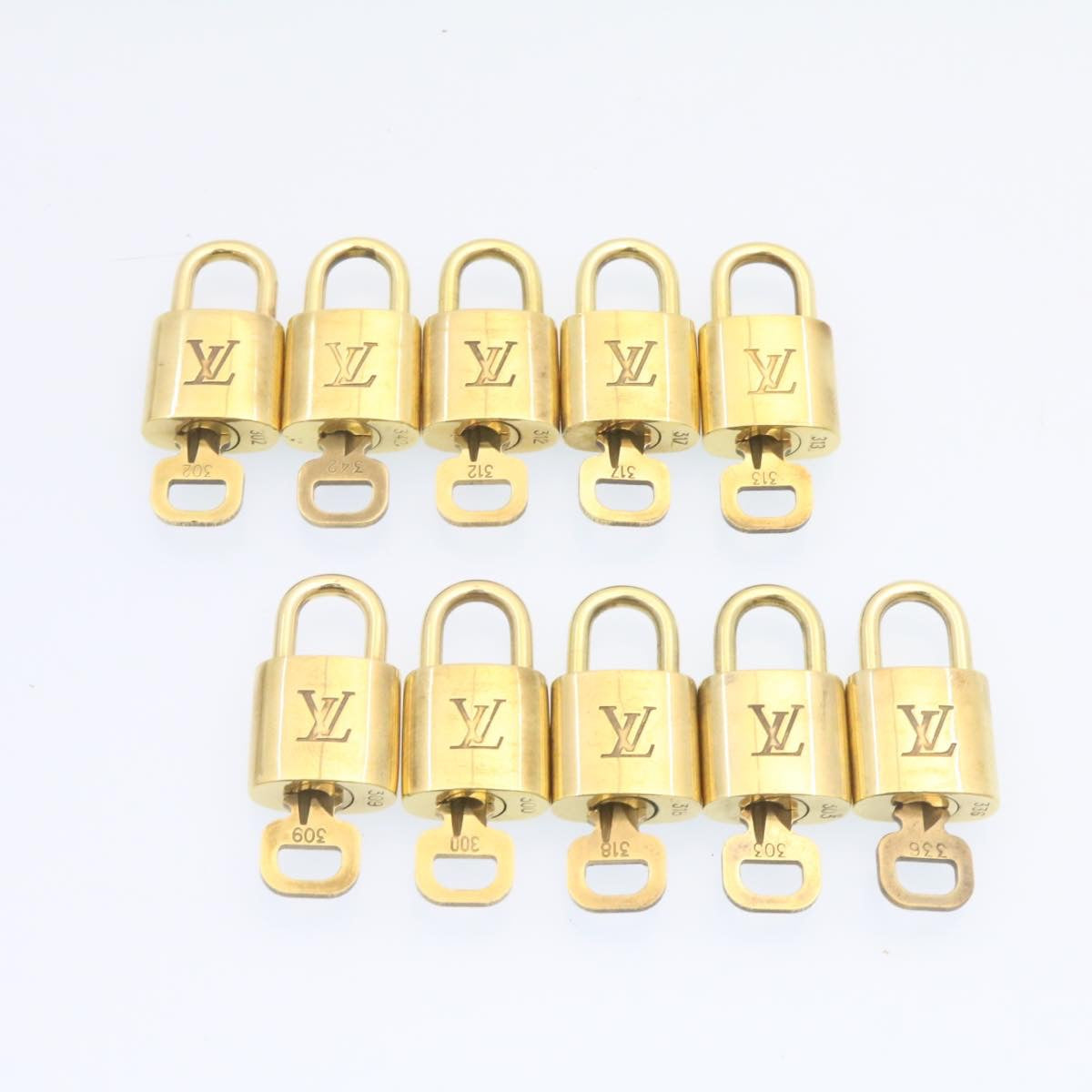 LOUIS VUITTON Padlock 10set Padlock Gold Tone LV am1291g