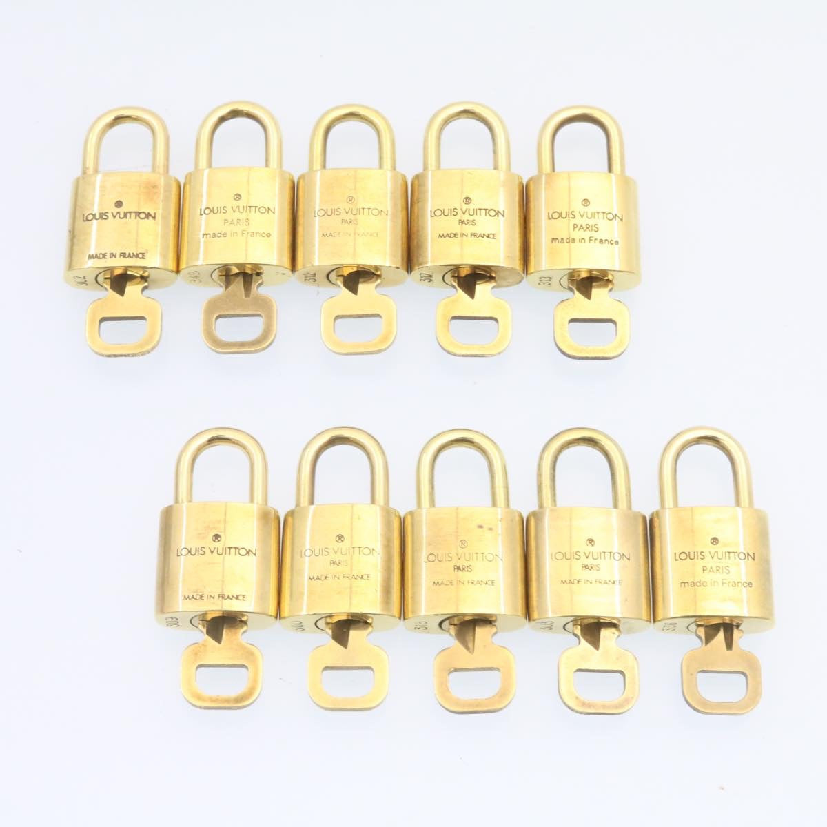 LOUIS VUITTON Padlock 10set Padlock Gold Tone LV am1291g