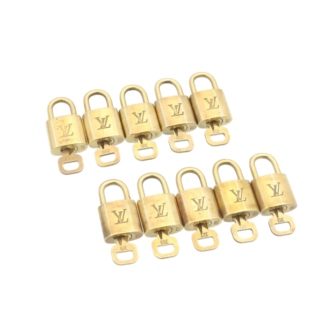 LOUIS VUITTON Padlock 10set Padlock Gold Tone LV am1294g