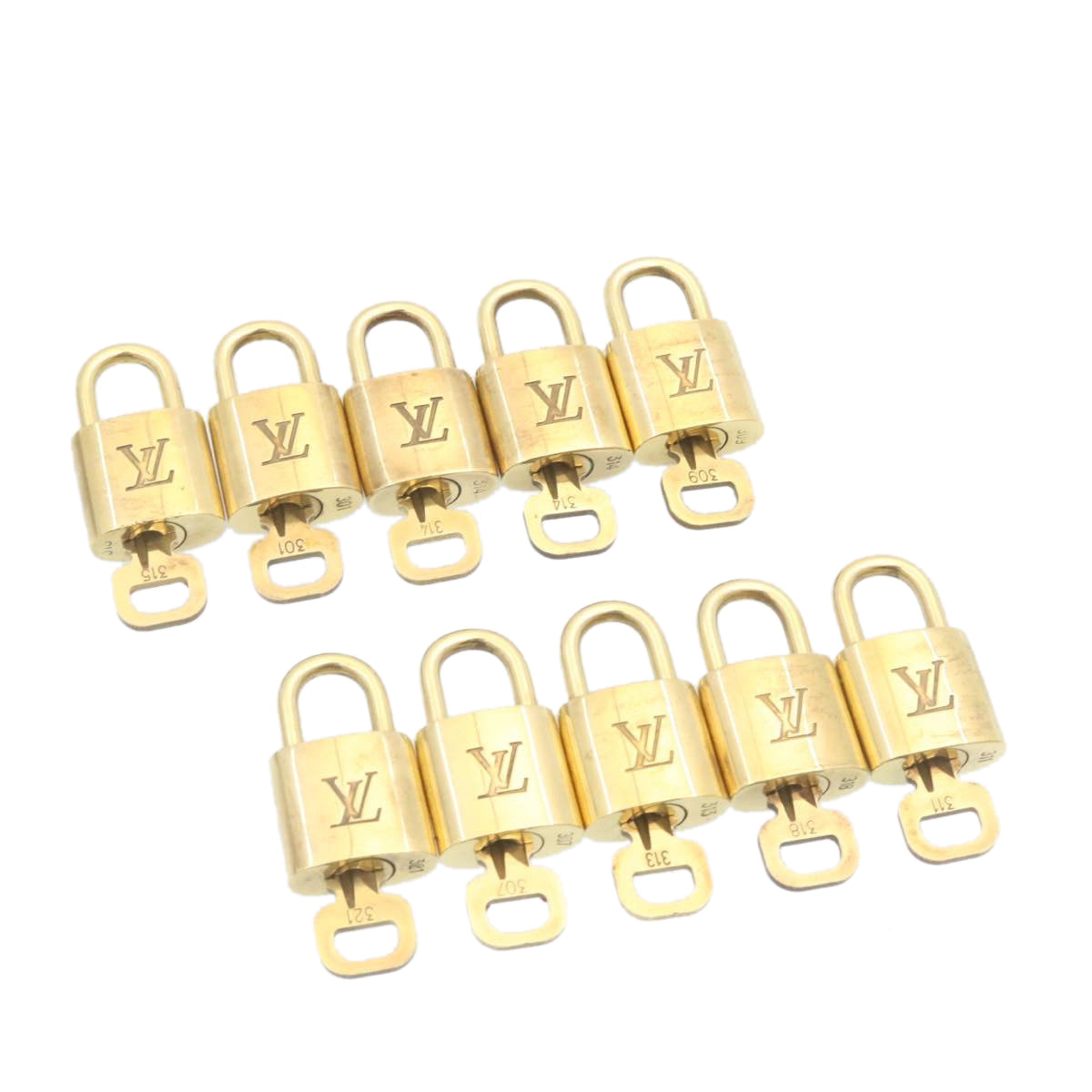 LOUIS VUITTON Padlock 10set Padlock Gold Tone LV am1295g