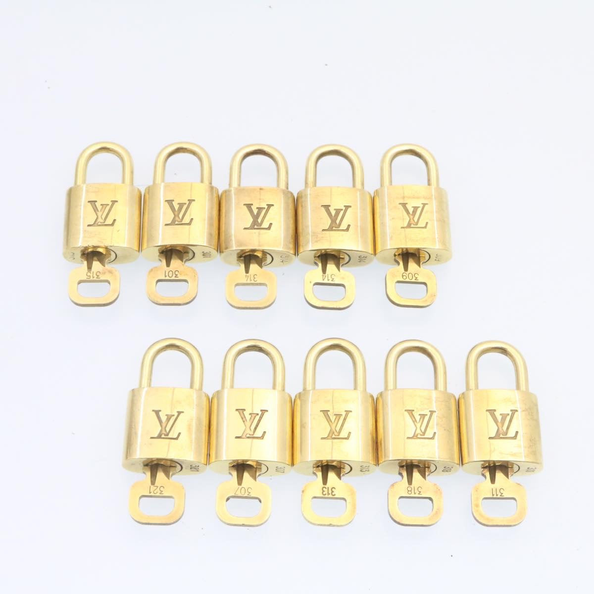 LOUIS VUITTON Padlock 10set Padlock Gold Tone LV am1295g