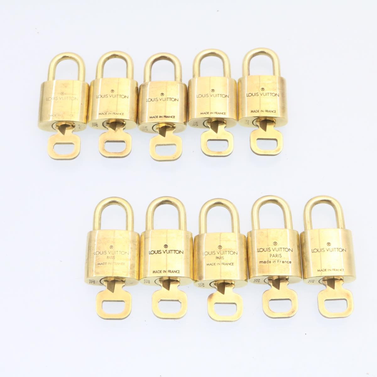 LOUIS VUITTON Padlock 10set Padlock Gold Tone LV am1295g
