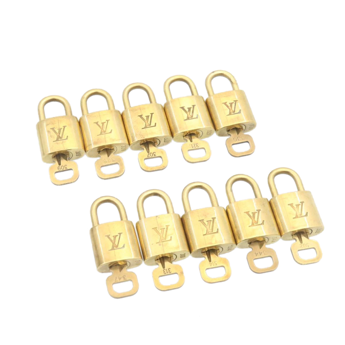 LOUIS VUITTON Padlock 10set Padlock Gold Tone LV am1296g