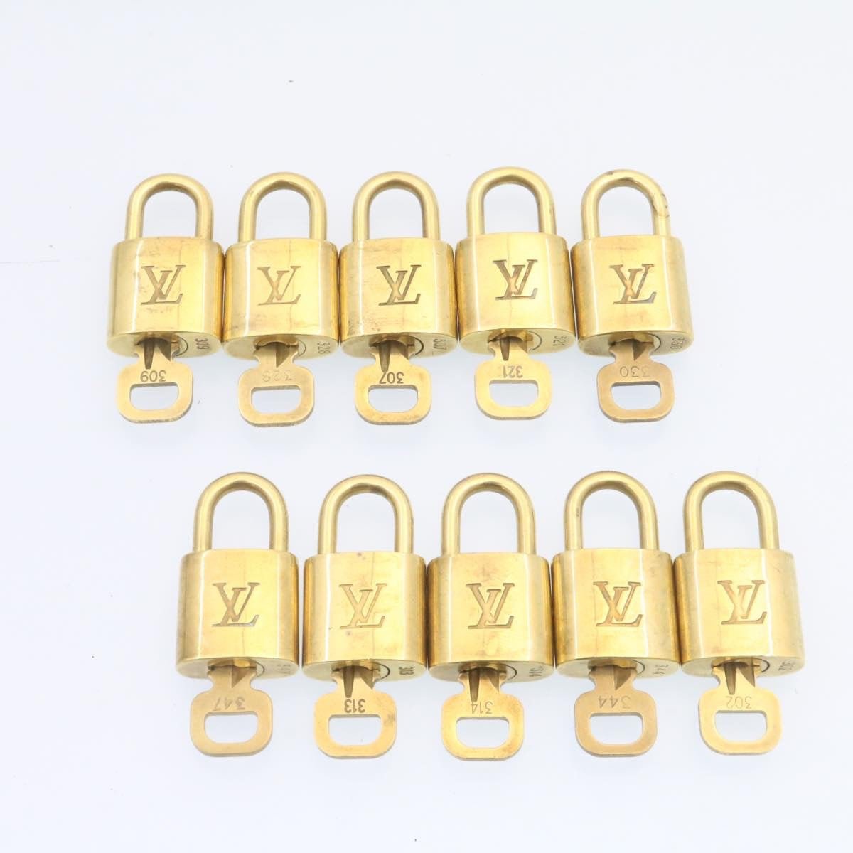 LOUIS VUITTON Padlock 10set Padlock Gold Tone LV am1296g