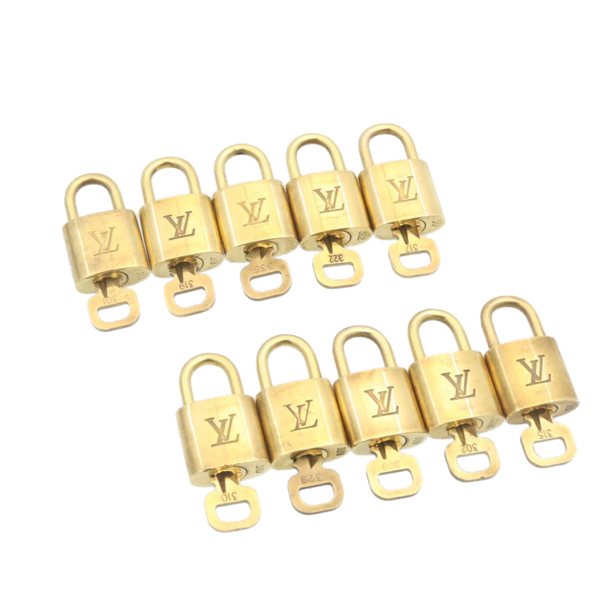 LOUIS VUITTON Padlock 10set Padlock Gold Tone LV am1297g