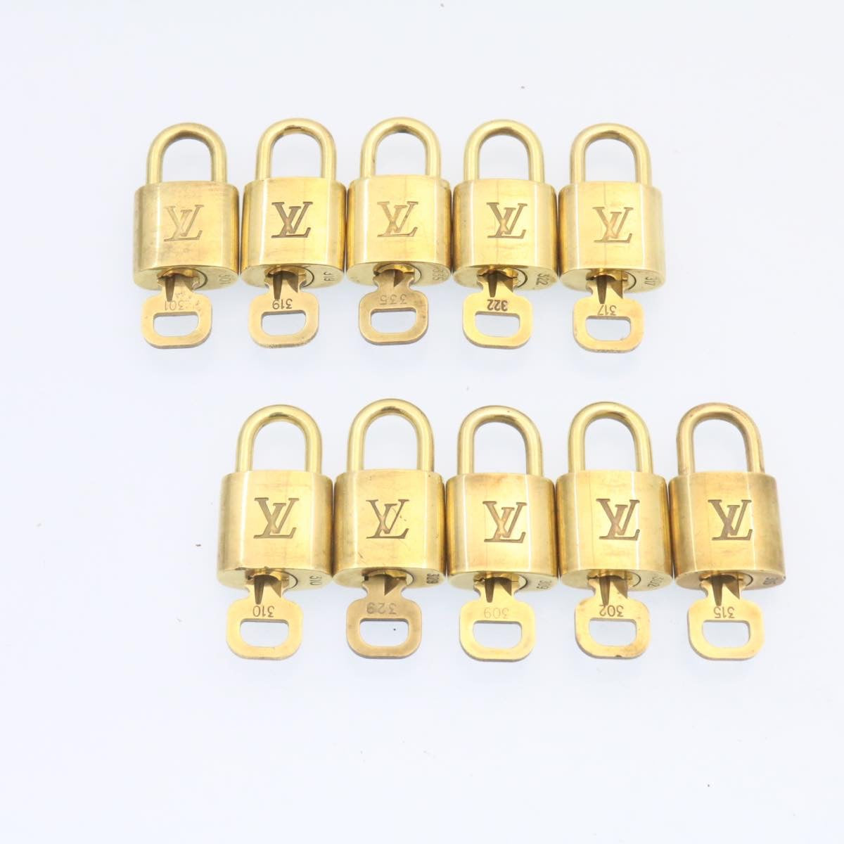 LOUIS VUITTON Padlock 10set Padlock Gold Tone LV am1297g
