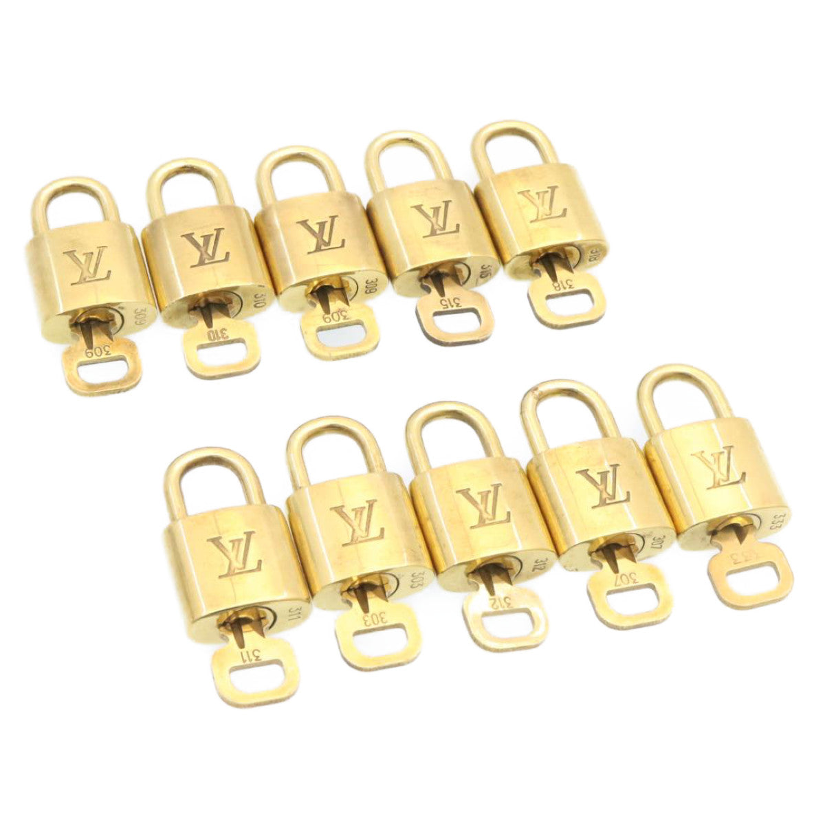 LOUIS VUITTON Padlock 10set Gold Tone LV am1298g