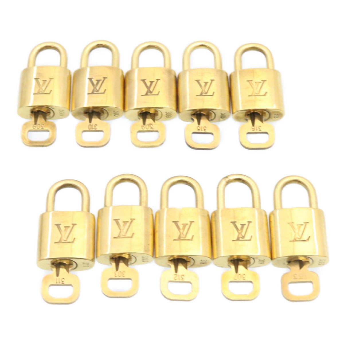 LOUIS VUITTON Padlock 10set Gold Tone LV am1298g