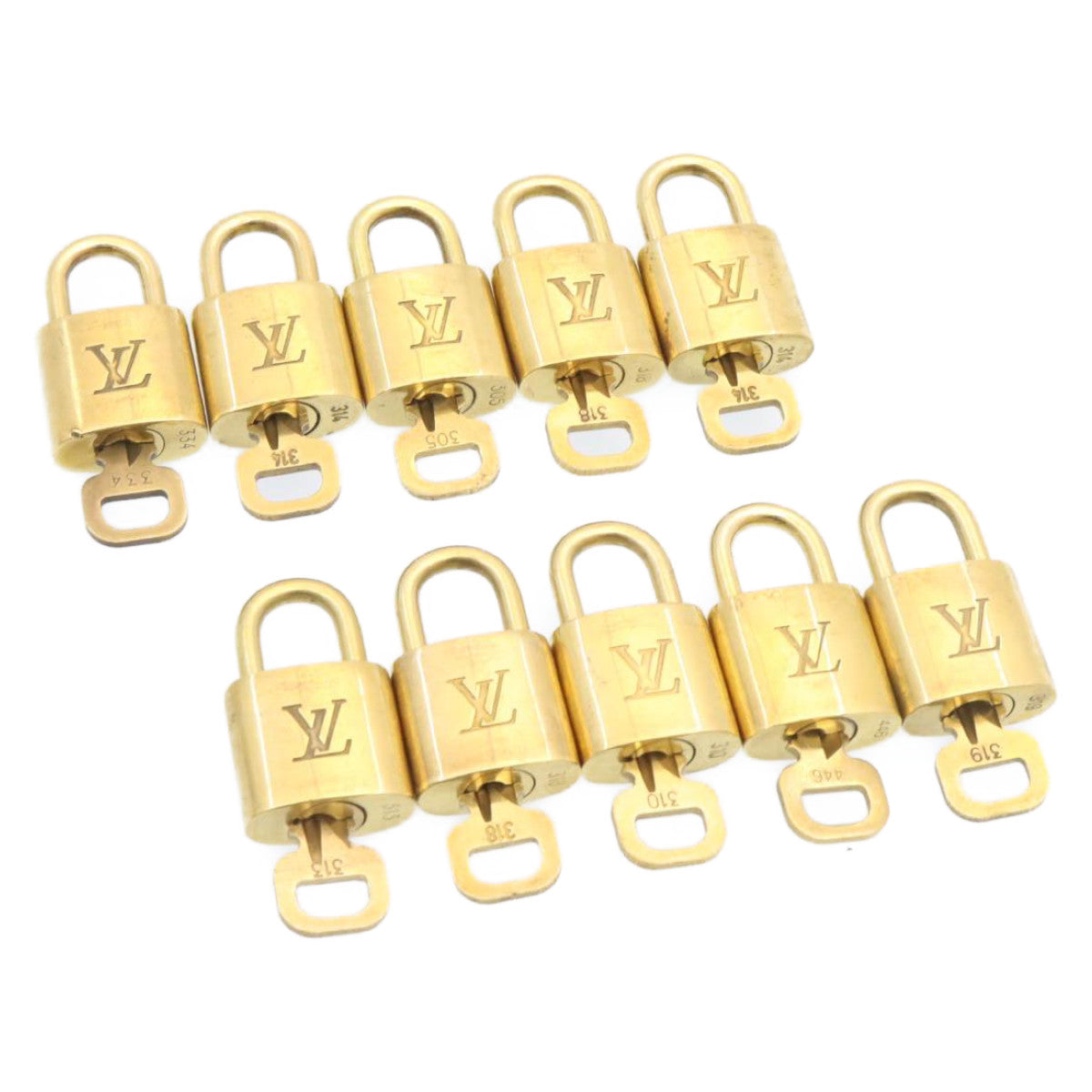 LOUIS VUITTON Padlock 10set Gold Tone LV am1299g