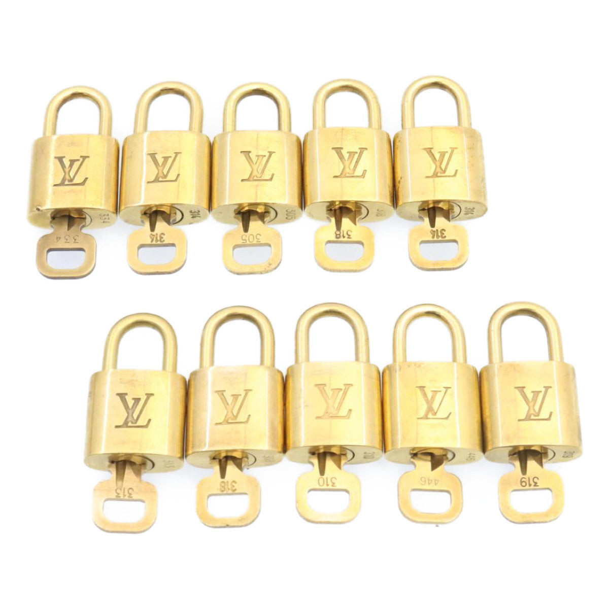 LOUIS VUITTON Padlock 10set Gold Tone LV am1299g
