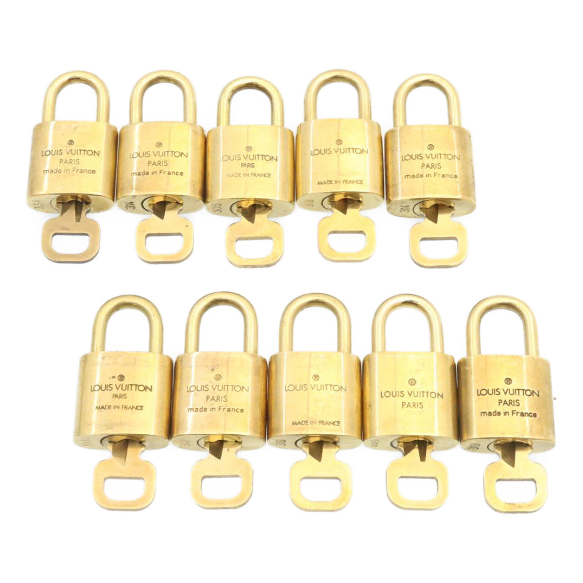 LOUIS VUITTON Padlock 10set Gold Tone LV am1299g