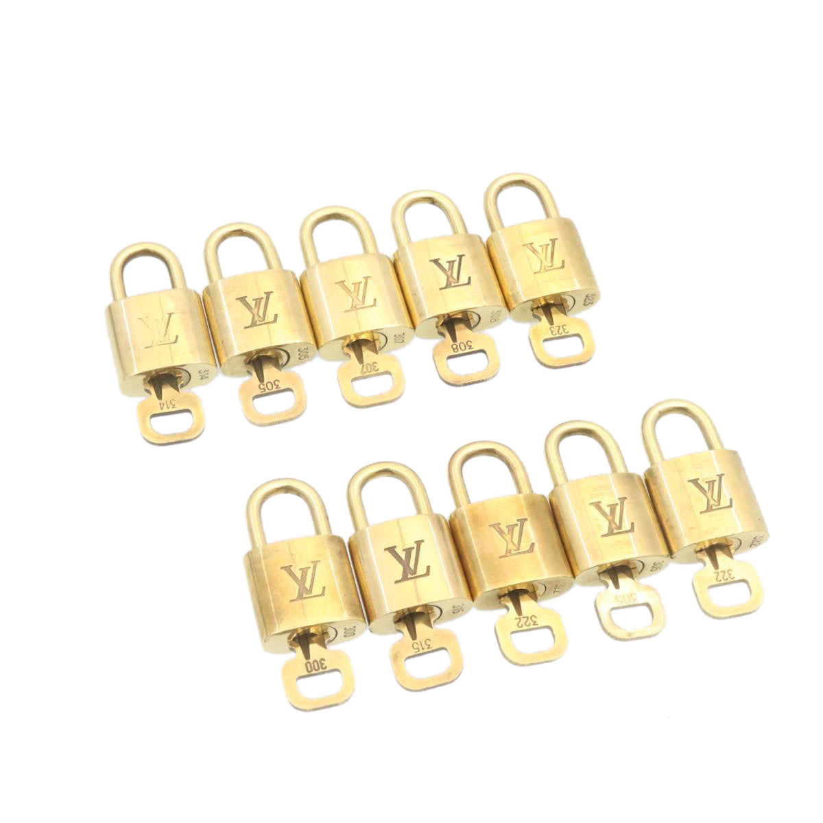 LOUIS VUITTON Padlock 10set Padlock Gold Tone LV am1301g