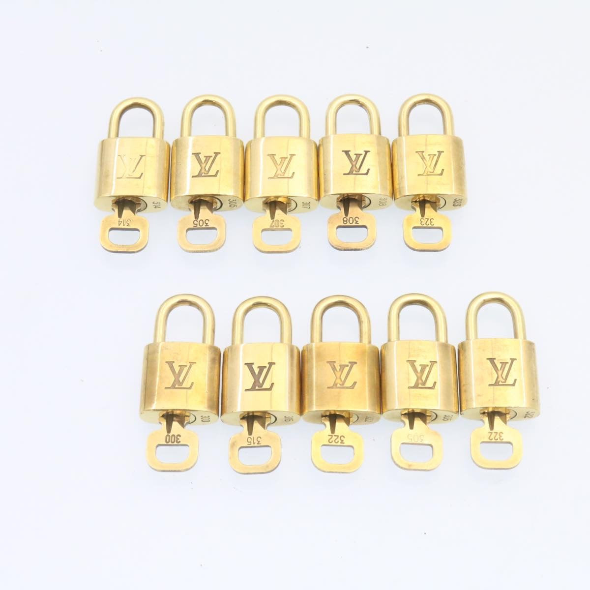 LOUIS VUITTON Padlock 10set Padlock Gold Tone LV am1301g