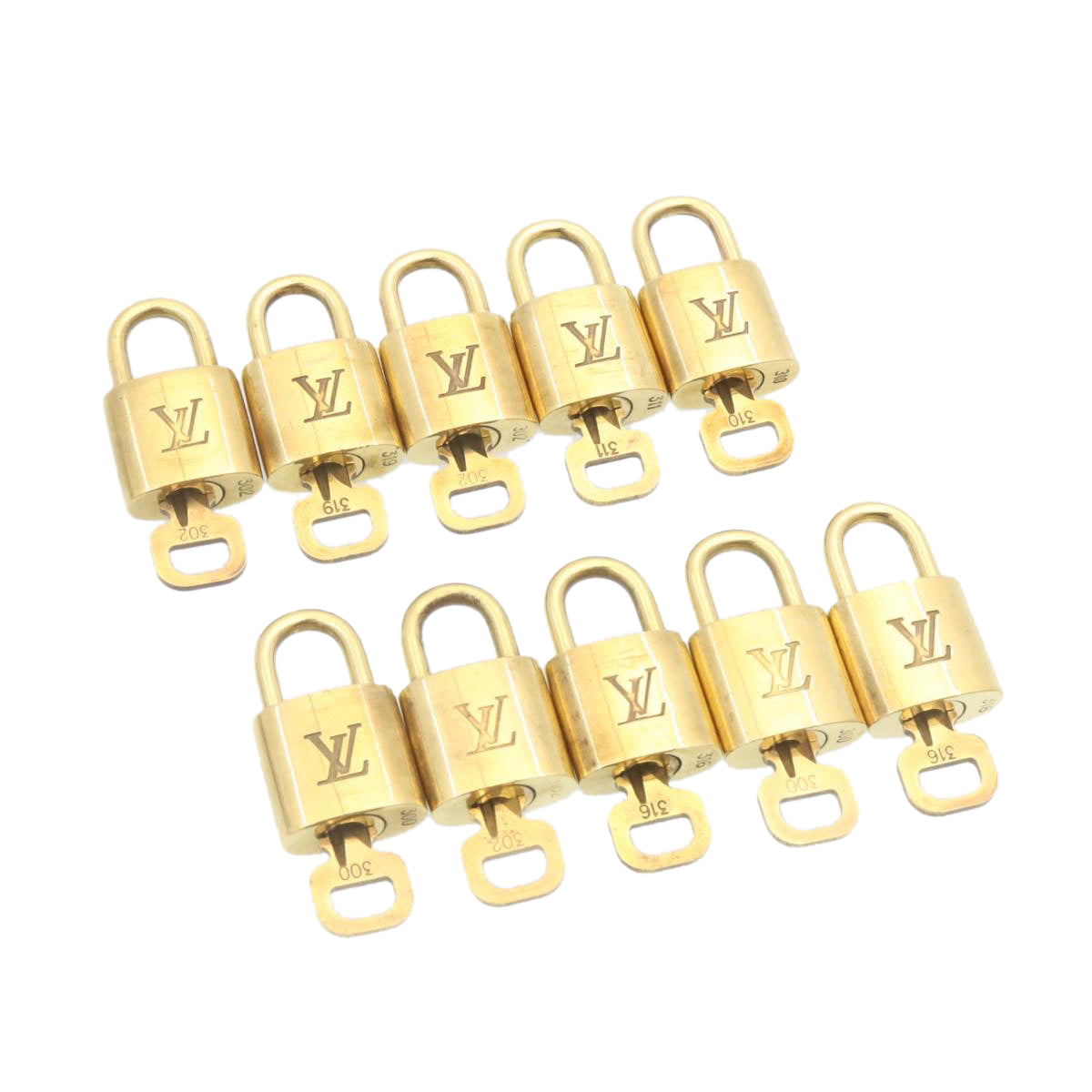 LOUIS VUITTON Padlock 10set Padlock Gold Tone LV am1302g