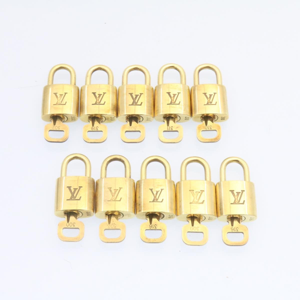 LOUIS VUITTON Padlock 10set Padlock Gold Tone LV am1302g